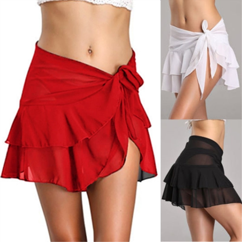 Ruffled Mini Chiffon Sarong