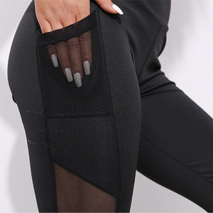 Mesh Insert Patchwork Push up Leggings