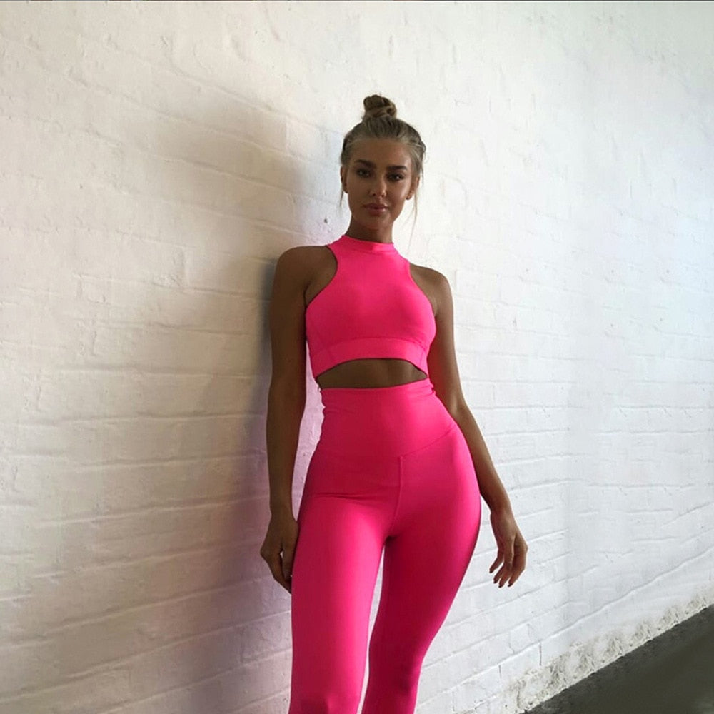 Neon Two Piece Yoga Set's