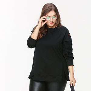 Slashed Long Sleeve Sweatshirt