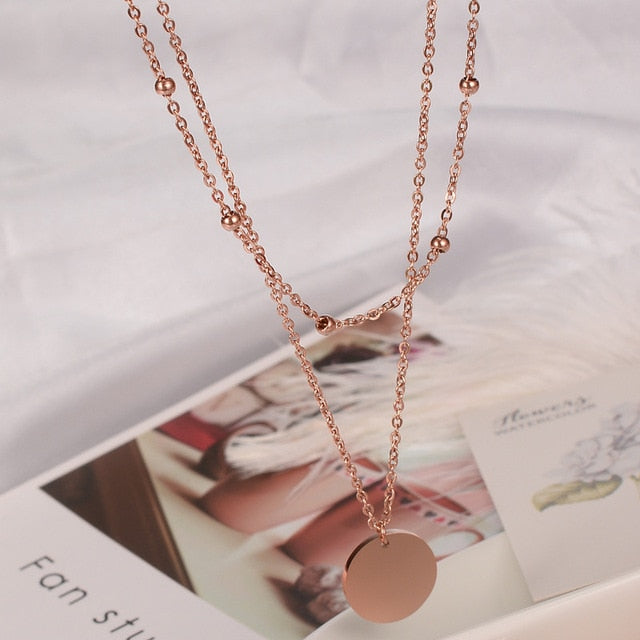 Multilayer Coin Pendant Necklace