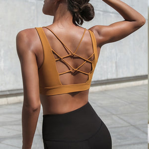 Caged Back Padded Yoga Crop Top