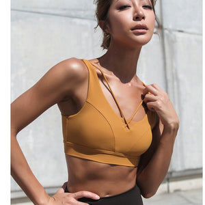 Caged Back Padded Yoga Crop Top