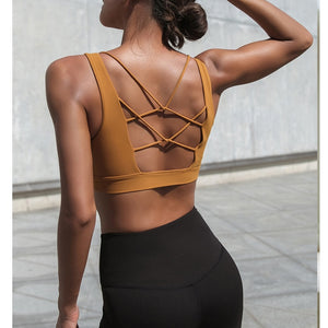 Caged Back Padded Yoga Crop Top