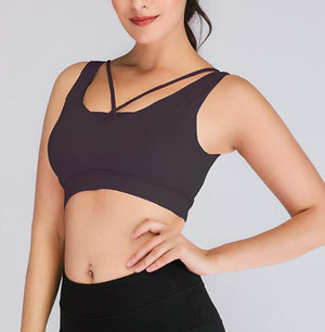 Caged Back Padded Yoga Crop Top