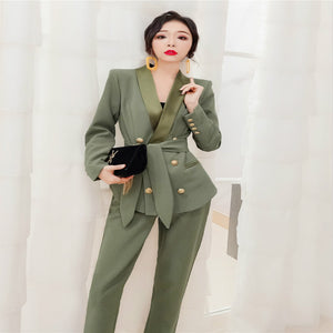 Two Piece Blazer Suit Set