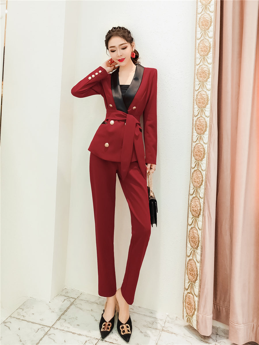 Two Piece Blazer Suit Set