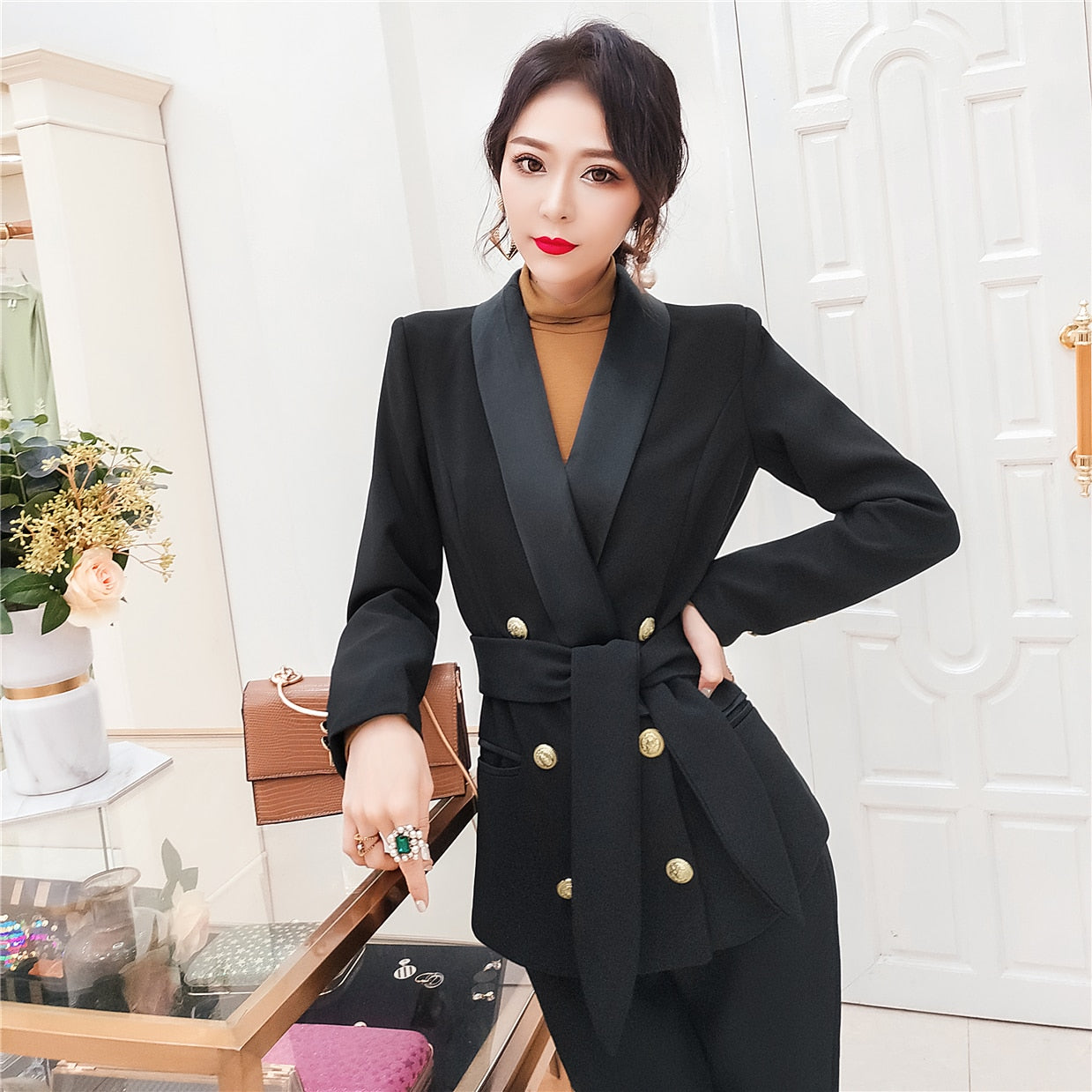 Two Piece Blazer Suit Set