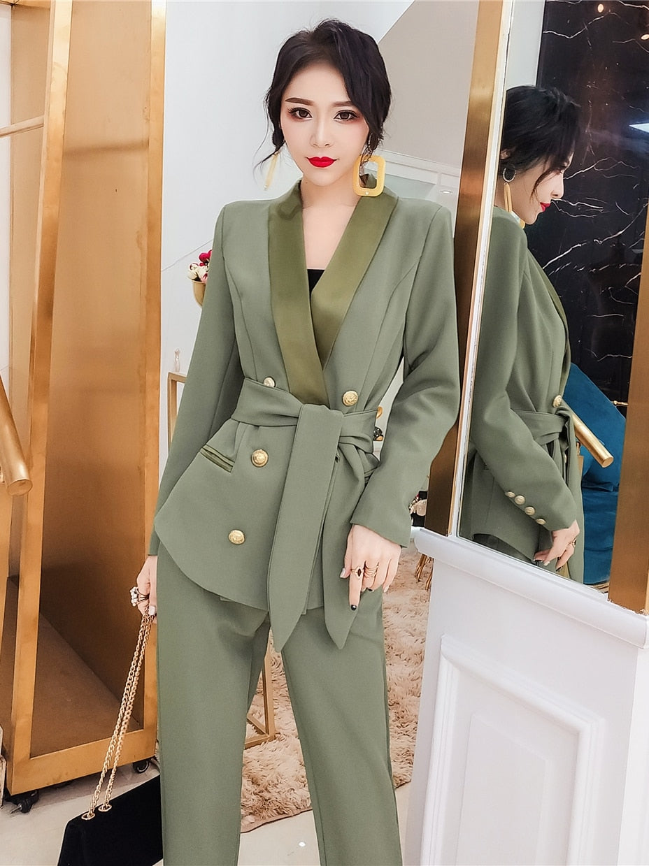 Two Piece Blazer Suit Set