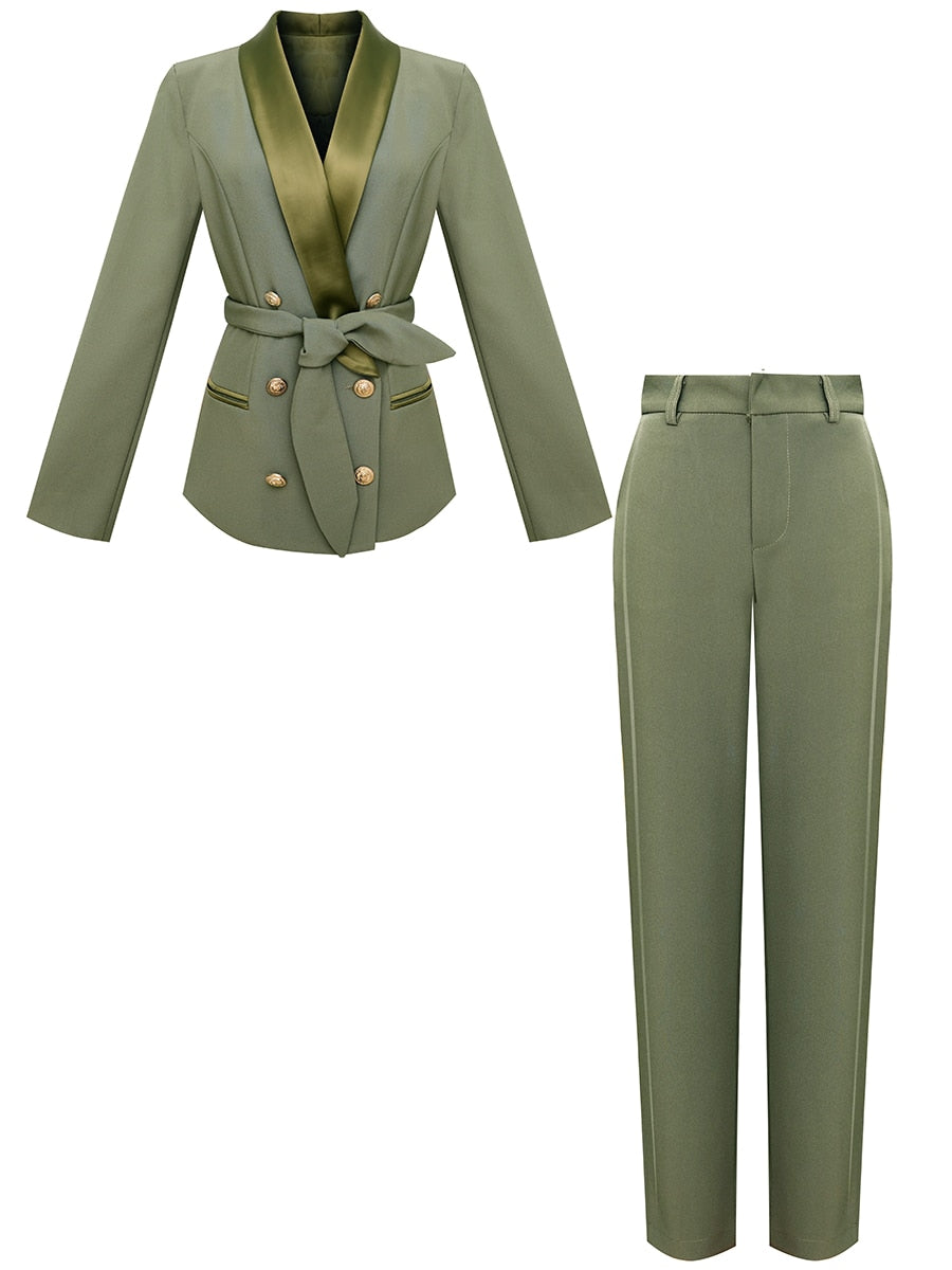 Two Piece Blazer Suit Set