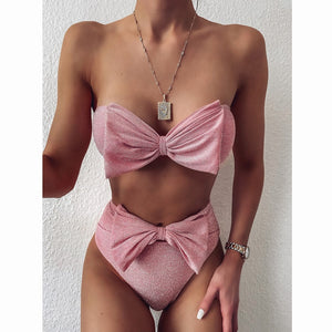 Bandeau High Waist Bikini Set