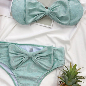 Bandeau High Waist Bikini Set