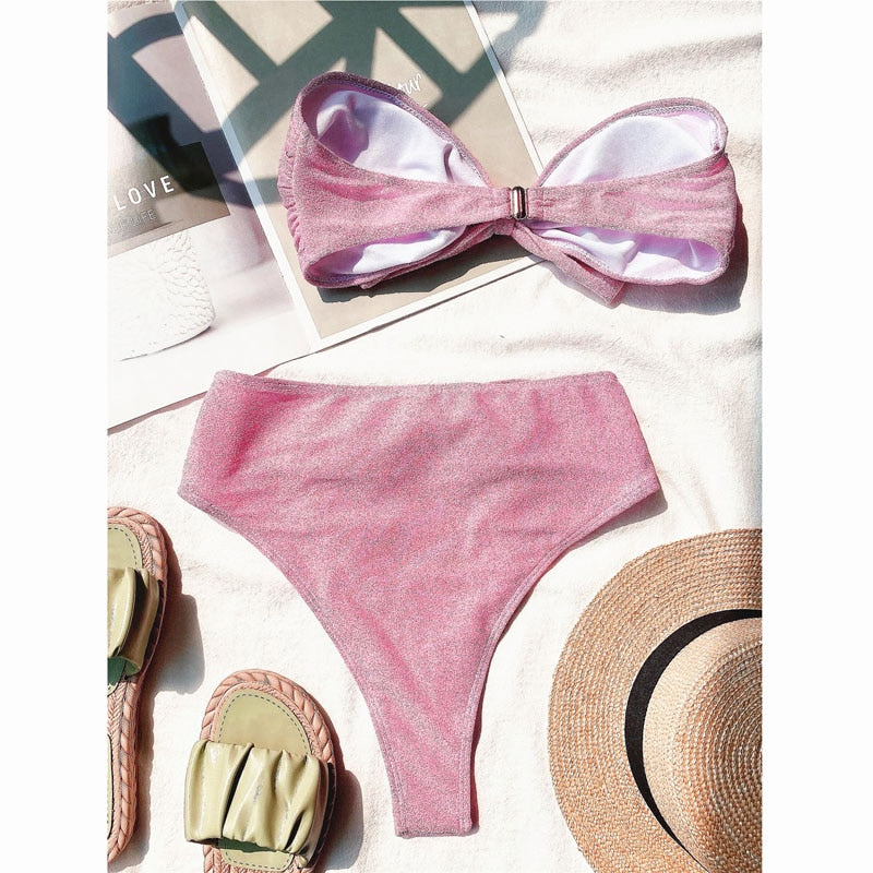 Bandeau High Waist Bikini Set