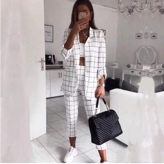 Plaid Double Breasted Two Piece Suit