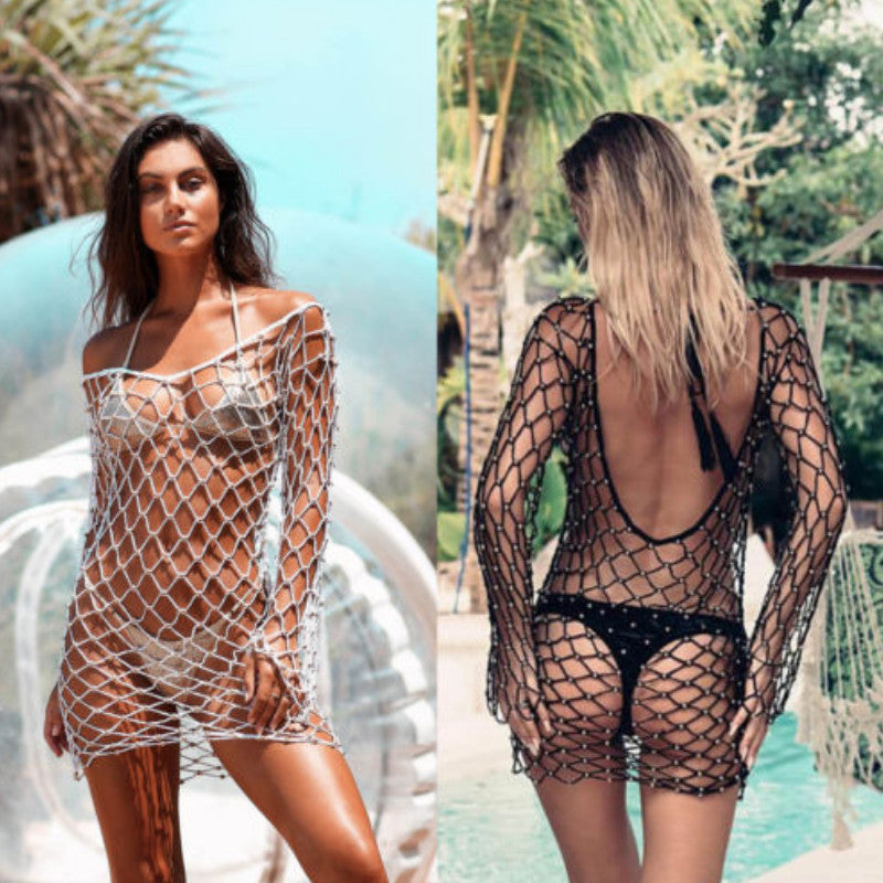 Crochet Mesh Beach Cover up