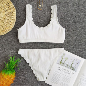 Essentials Ribbed Two Piece Bathing Suit