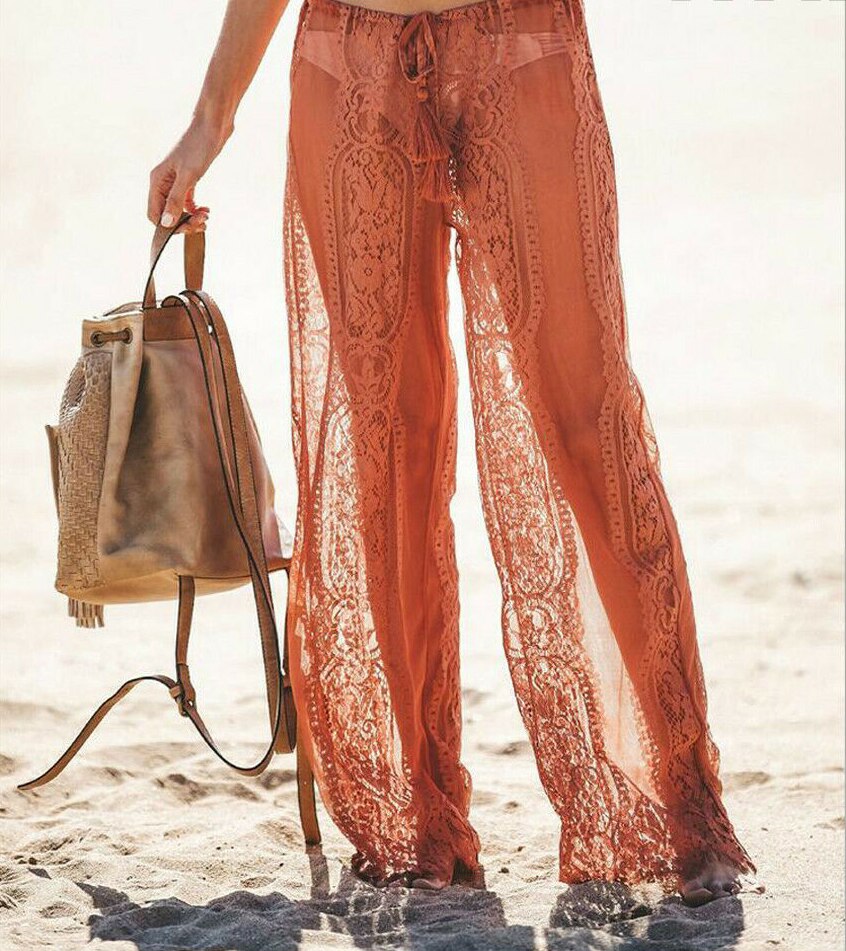 Floral Lace Pants Beach Pants