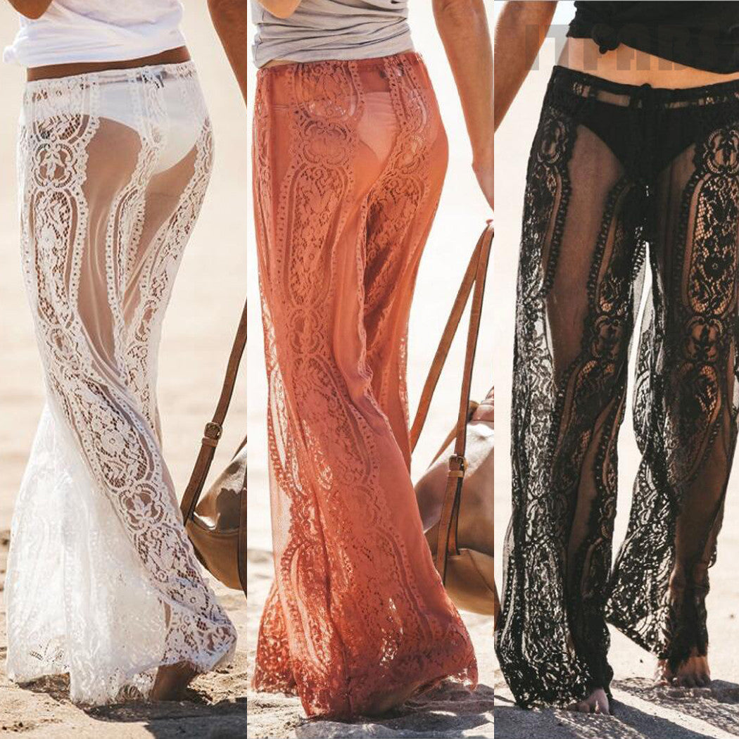 Floral Lace Pants Beach Pants