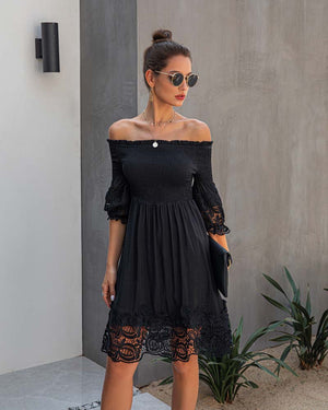 Black Lace Off Shoulder Dress