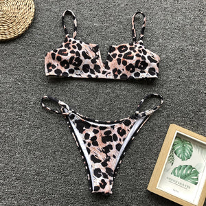 V-Split Printed Two Piece Bikini