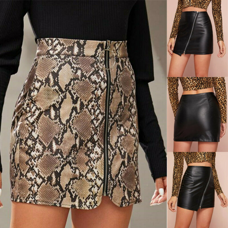 Snake Skin Zip Up Pencil Skirt