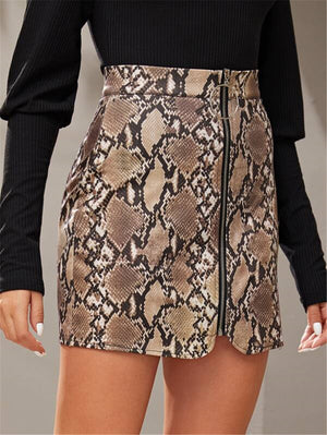 Snake Skin Zip Up Pencil Skirt