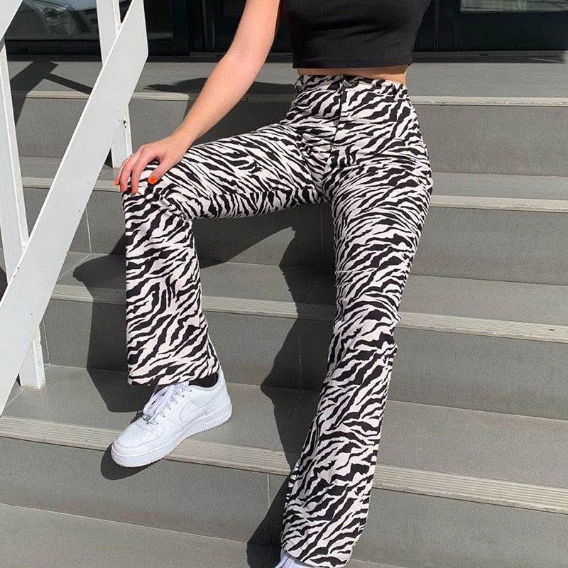 Zebra Print Wide Leg Trouser's