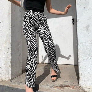 Zebra Print Wide Leg Trouser's