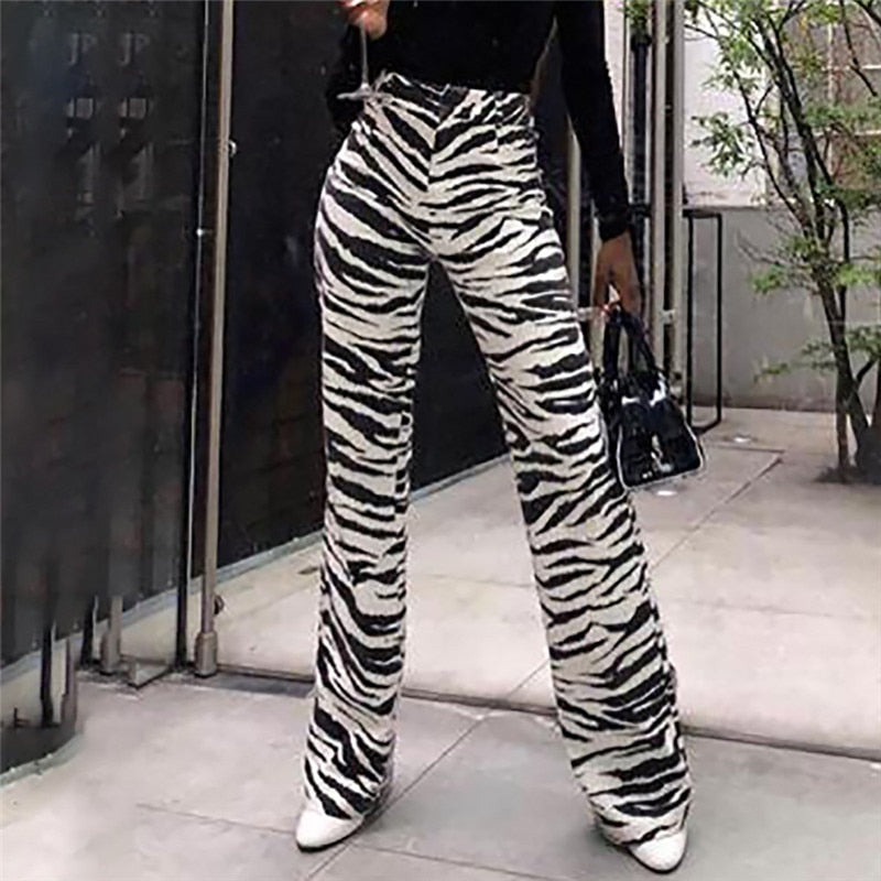 Zebra Print Wide Leg Trouser's