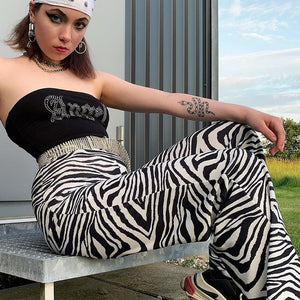 Zebra Print Wide Leg Trouser's