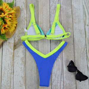 Patchwork Two Piece Push Up Bikini