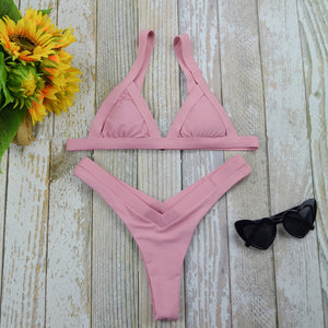 Patchwork Two Piece Push Up Bikini