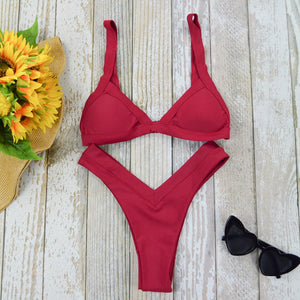 Patchwork Two Piece Push Up Bikini