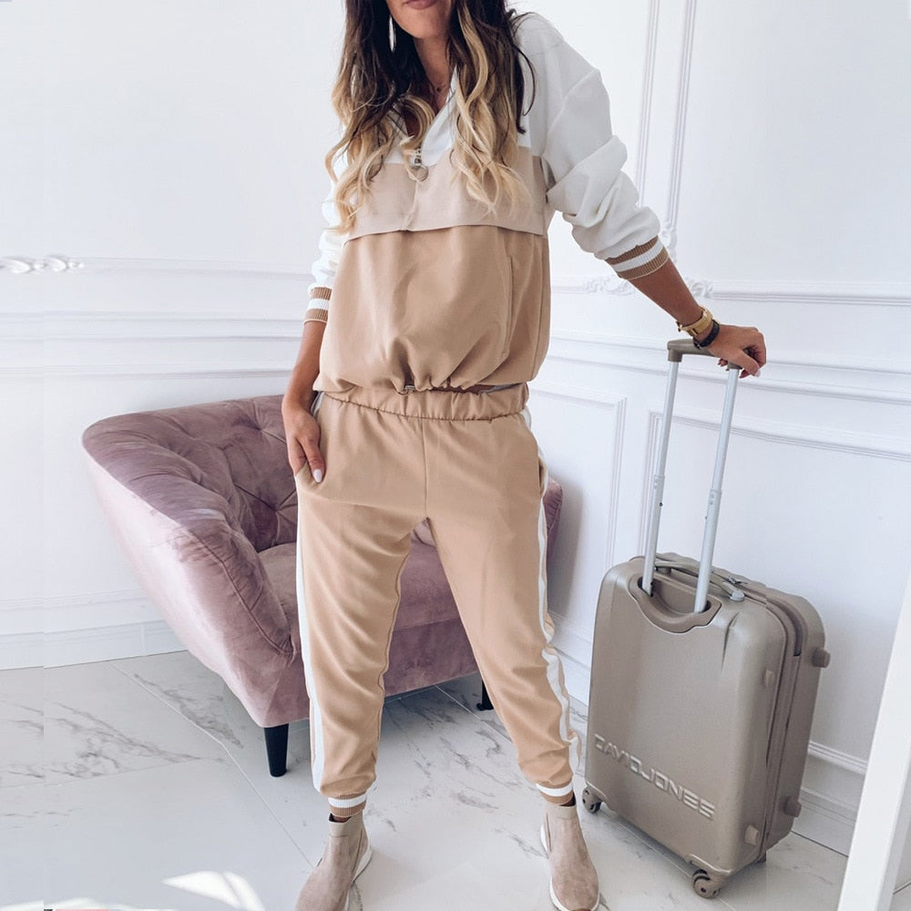 Manhattan Girl Two Piece Khaki Tracksuit