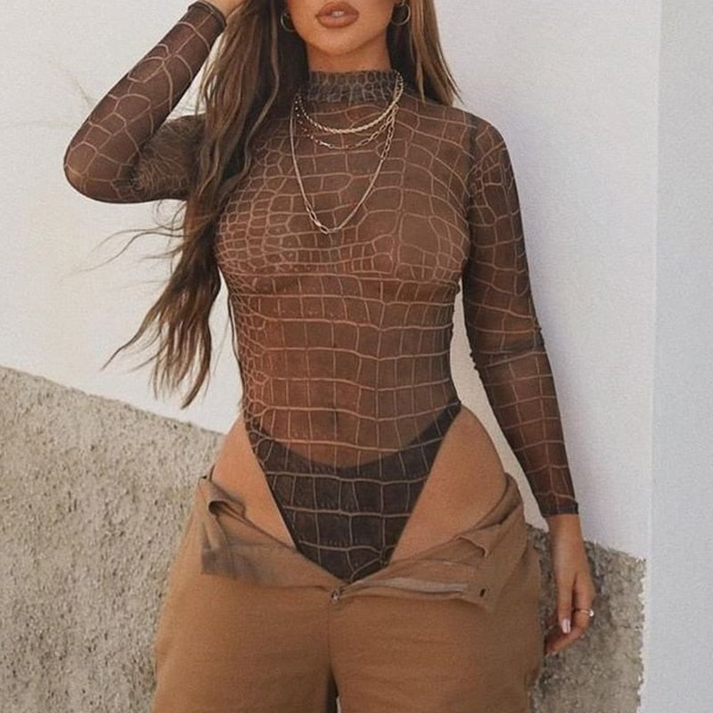 Savage Girl Mesh Long Sleeve Bathing Suit