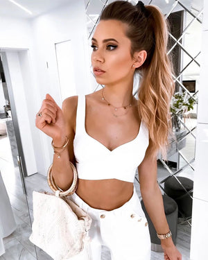 Linen Wrap Crop Top