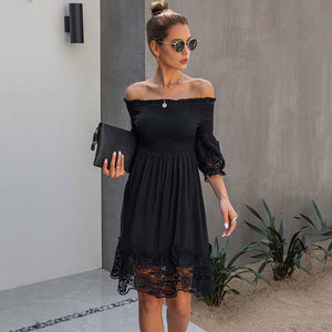 Black Lace Off Shoulder Dress