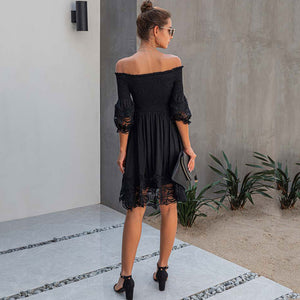 Black Lace Off Shoulder Dress