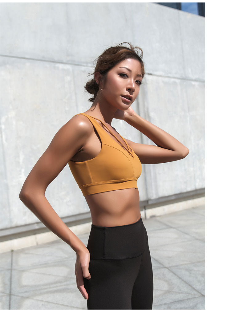 Caged Back Padded Yoga Crop Top