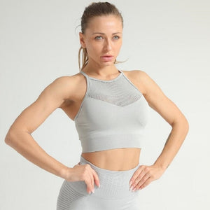 Seamless Crop Top Push Up Yoga Bra