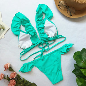 M.I.A Girl Ruffled Two Piece Bikini