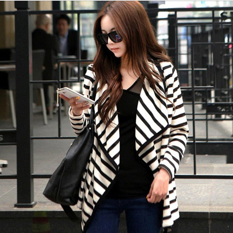 Striped Long Sleeve Cardigan