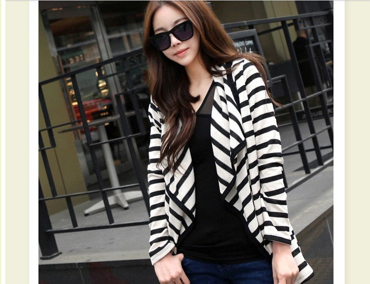 Striped Long Sleeve Cardigan