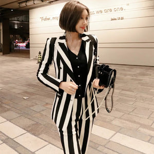 Striped RK Two Piece Suit Set