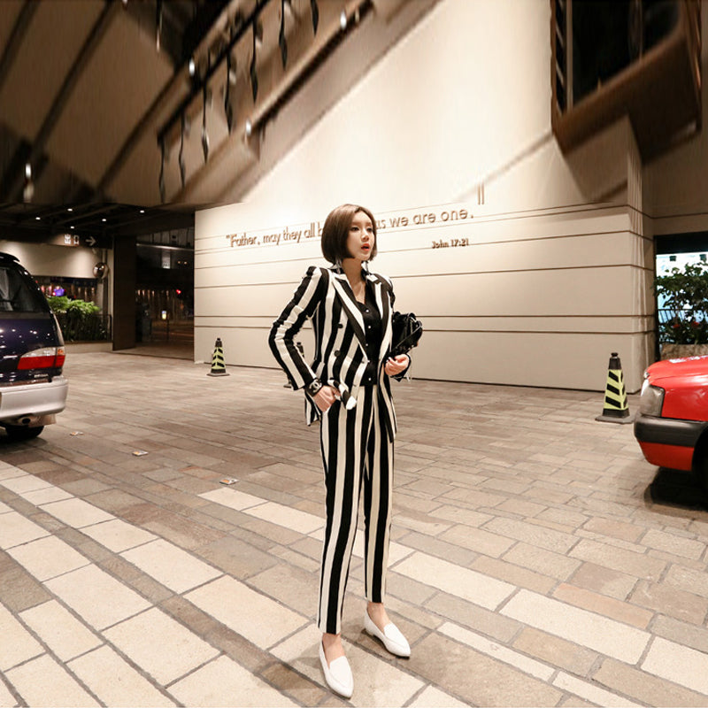 Striped RK Two Piece Suit Set