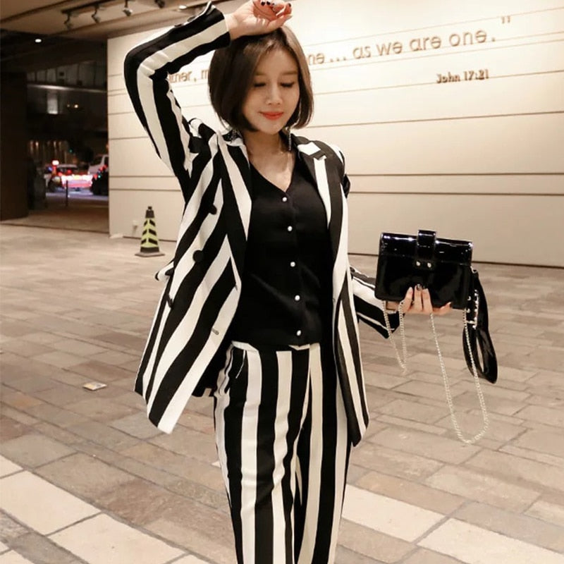 Striped RK Two Piece Suit Set