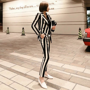 Striped RK Two Piece Suit Set