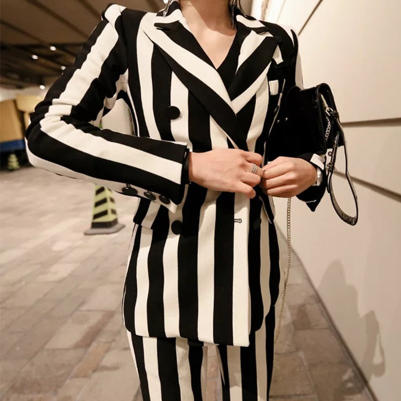 Striped RK Two Piece Suit Set