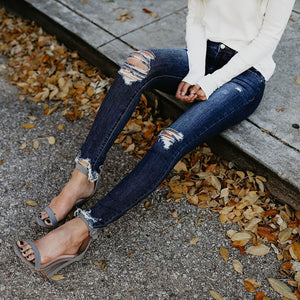 Ripped High Waist Boyfriend Jeans